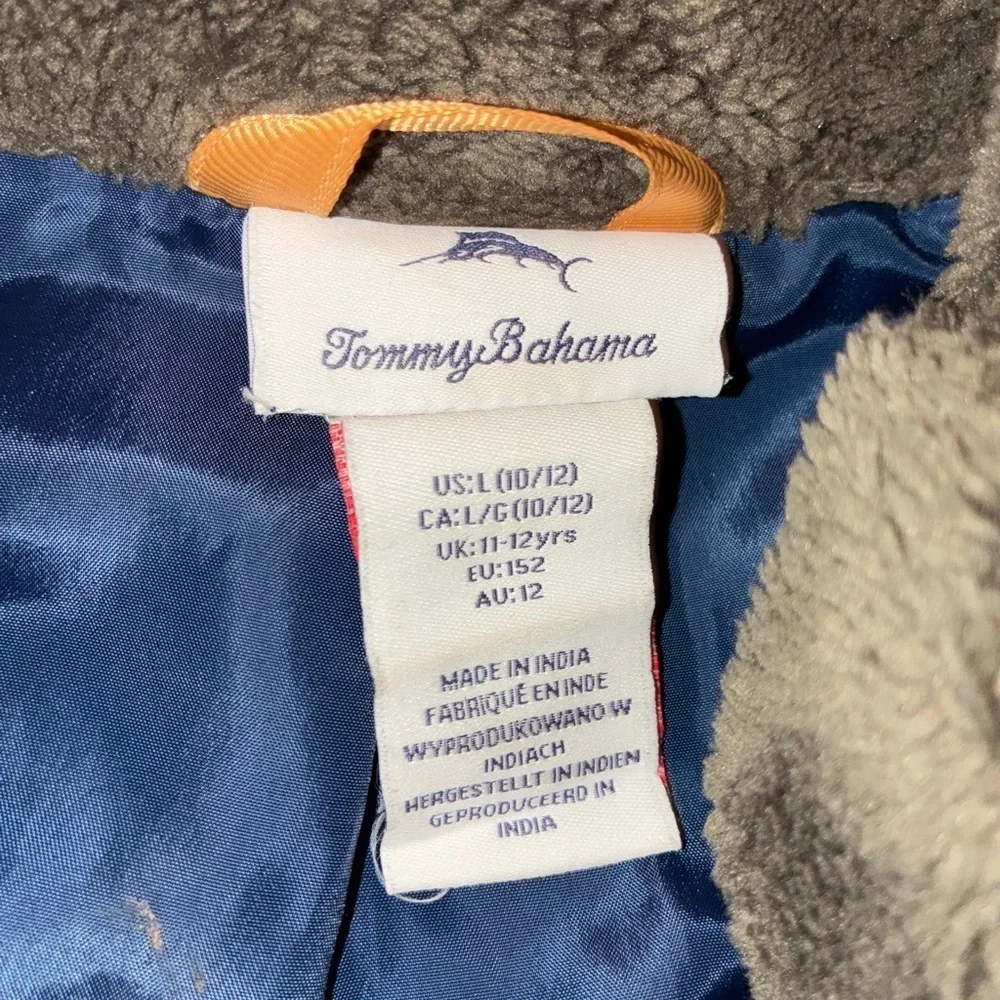 Tommy Bahama Gray and Blue Fleece Jacket